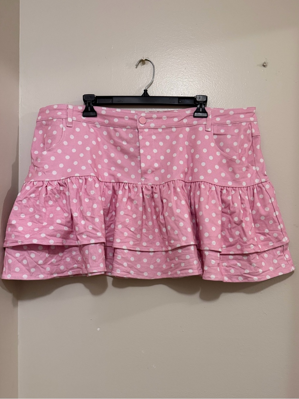 My Violet Dreamy Dots Denim Ruffle skirt